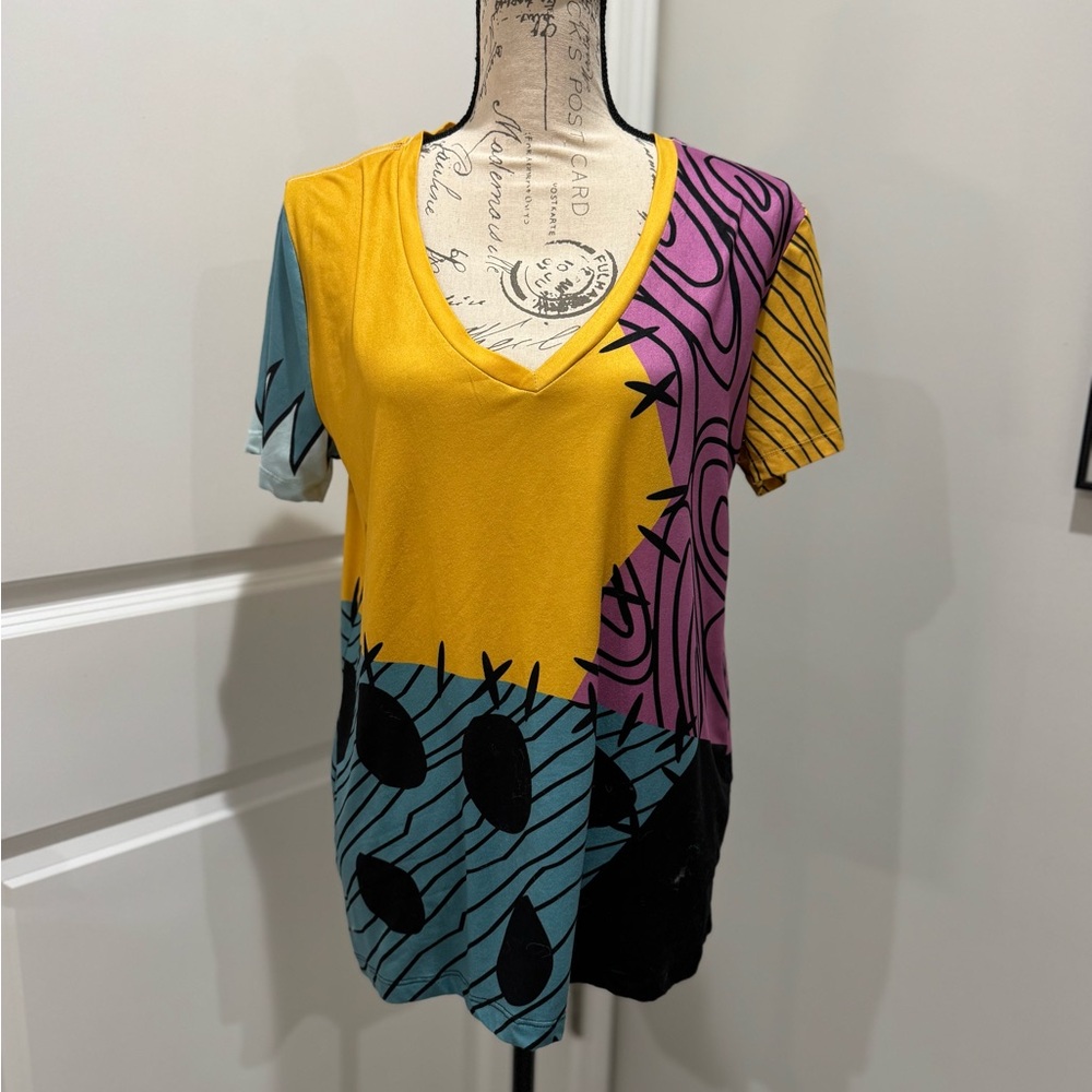 Disney - Nightmare Before Christmas Sally V-Neck Women Top - Picture 2 of 7